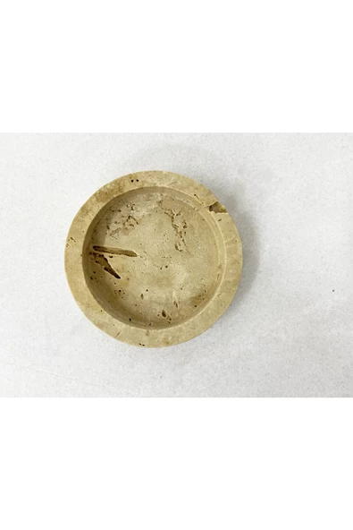Modestmar Doğal Traverten Mermer Takı Düzenleyici, Organizer, Sabunluk 12cm
