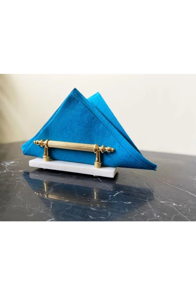 Modestmar Doğal Beyaz Mermer Peçetelik Gold Mrm0042
