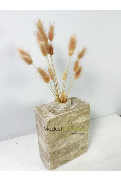 Modestmar Traverten Saksı, Traverten Vazo, Dekoratif Vazo - 2