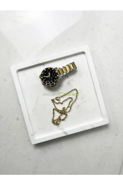 Modestmar Doğal Beyaz Mermer Kare Tepsi , Sunum Tabağı, Düzenleyici Volakas White ürün görseli