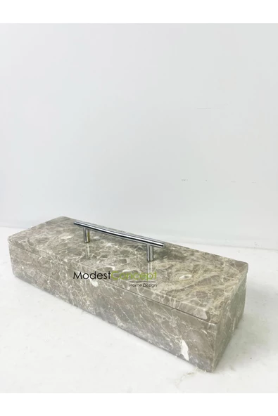 Modestmar Doğal Siyah Mermer Sunum Tabağı, Servis Tabağı Oval Kenar - 6