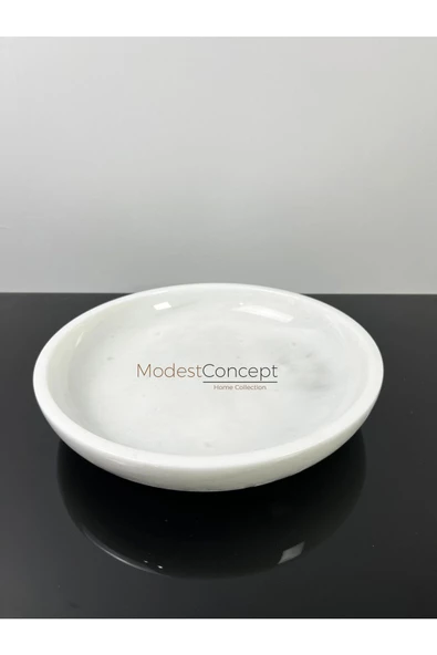 Modestmar Doğal Beyaz Mermer Kase 26cm, Mermer Tabak