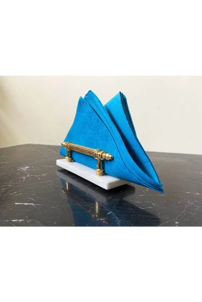 Modestmar Doğal Beyaz Mermer Peçetelik Gold Mrm0042 - 3