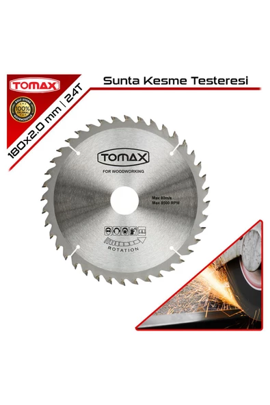 Tomax Sunta Kesme Testeresi | 24T | 180 x 2.0 mm