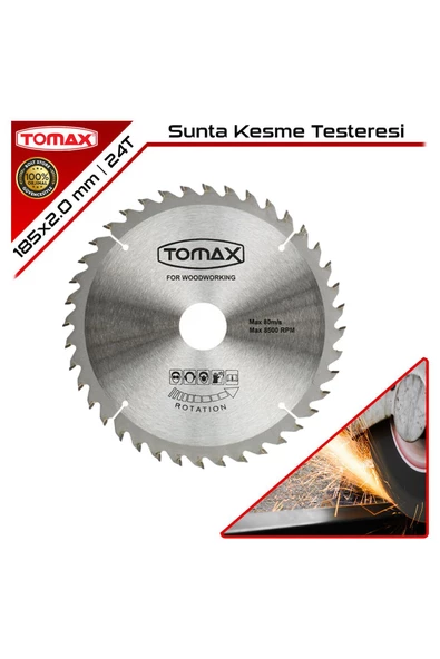 Tomax Sunta Kesme Testeresi | 24T | 185 x 2.0 mm