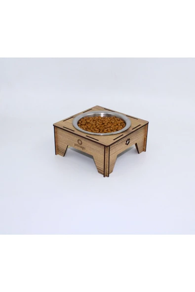 Petmagic Tekli Ekonomik Mama Kabı Ahşap - Çelik Kap - Resim 10