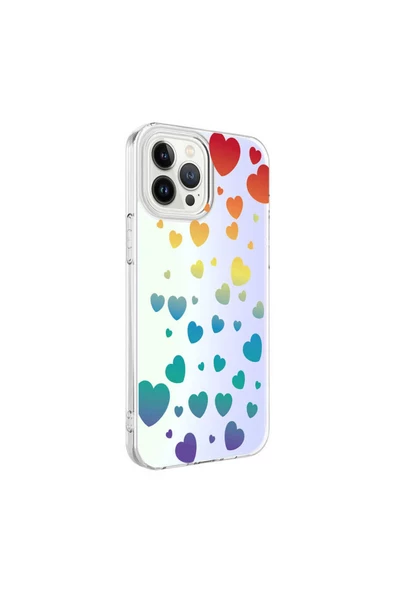 iPhone 13 Pro Max Uyumlu Zore M-Blue Desenli Kılıf-Heart No3