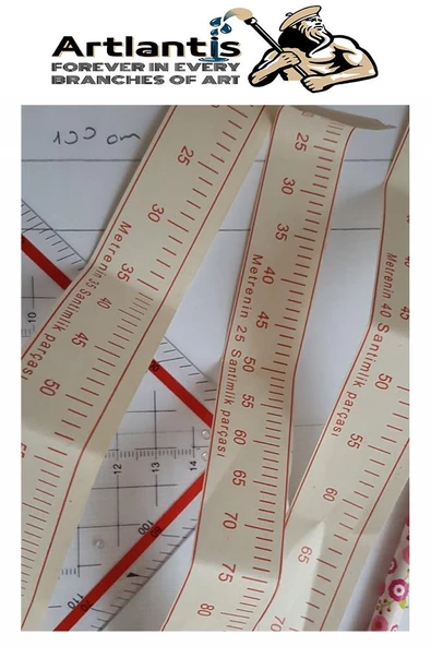 Eşel Takımı 2 li 1 Paket Eşel Cetveli 7 Parça Kağıttan Cetvel Dikişi Cetveli Ölçekli Mezura Moda Tasarım - 3