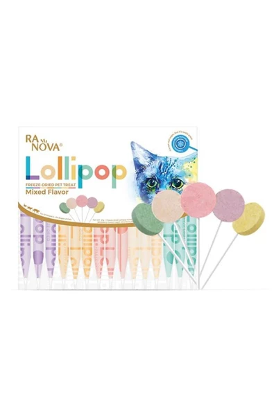 Ranova Karışık Lezzetli Lolipop Dondurulabilir Kedi Ödülü 1,4 Gr x 15 Adet