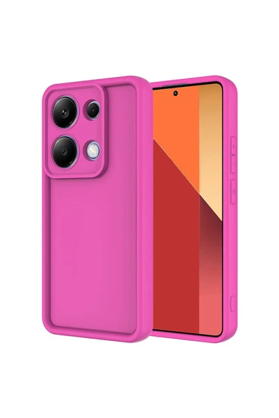 Xiaomi Redmi Note 13 Pro 4G Uyumlu YSF Kılıf Kamera Korumalı Zore Ananas Kapak-Pembe Koyu