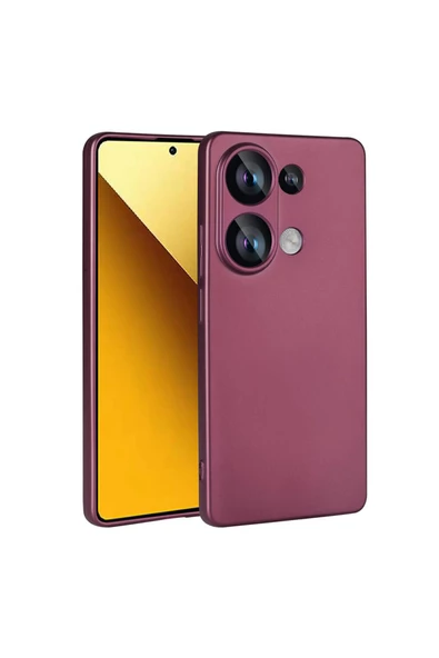 Xiaomi Redmi Note 13 Pro 4G Uyumlu YSF Kılıf Zore Premier Silikon Kapak-Mürdüm