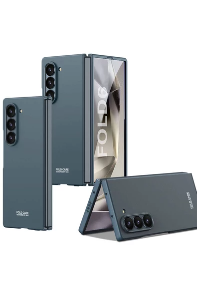 Galaxy Z Fold 6 Kılıf Zore Sert Kıpta Kapak-Mavi