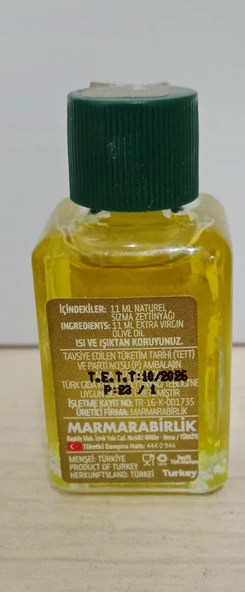 Natural Sızma Zeytinyağı 11 ML Cam Şişede  Marmara Birlik - 2