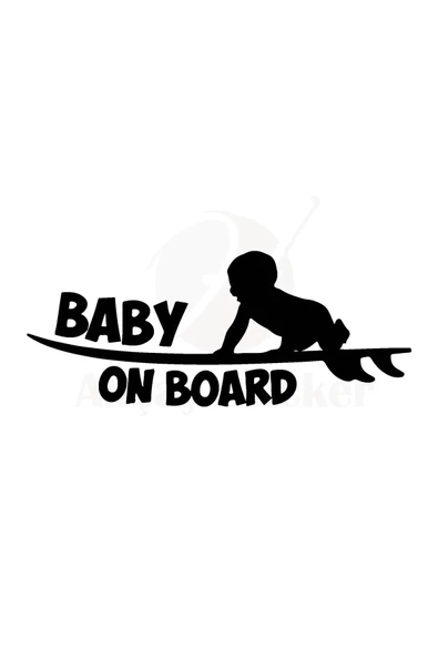 Baby On Board Arabada Bebek Var Oto Sticker Siyah 20*7 Cm