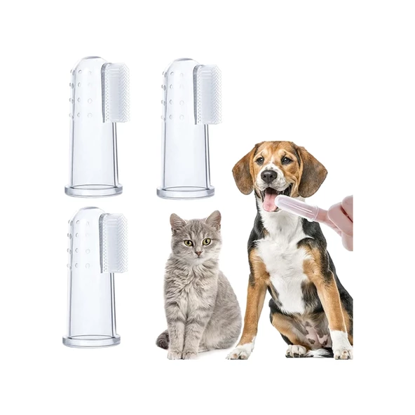 Markapet Kedi ve Köpek Parmak Diş Fırçası 5.5 cm Mavi - 7