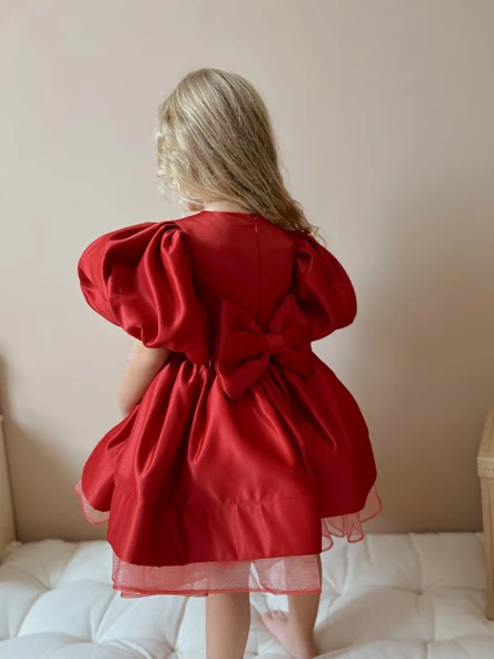Daisy Kırmızı Kabarık Balerin Elbisesi - 3