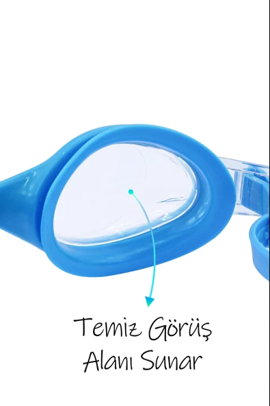 2li SET Boneli Yetişkin Yüzücü Gözlüğü Geniş Açı Su Geçirmez Yüzme Havuz Deniz Gözlük Mavi 1020 - 6