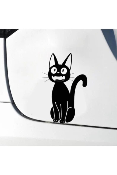 Kedi Tasarımı Çıkarılabilir Su Geçirmez Oto Sticker 2 Parça 12*18,50 Cm