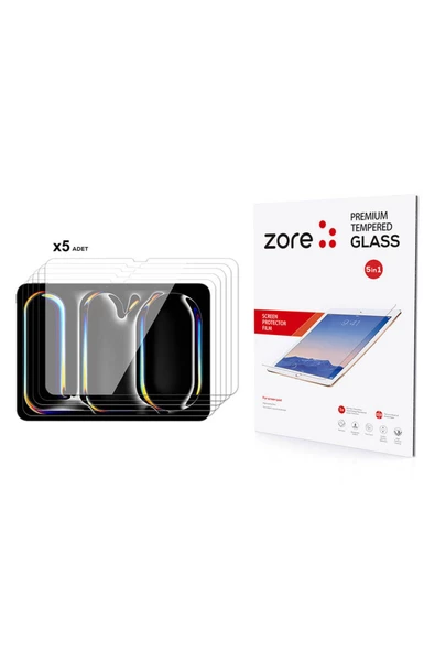 iPad 11 Pro 2024 Zore 5in1 Tablet Temperli Cam Ekran Koruyucu