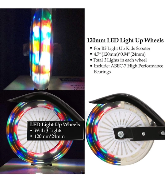 120 mm Silikon Teker, Boy Ayarlamalı Katlanır Metal Scooter - 10