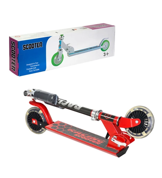 120 mm Silikon Teker, Boy Ayarlamalı Katlanır Metal Scooter - 8