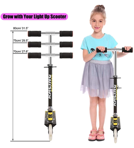 120 mm Silikon Teker, Boy Ayarlamalı Katlanır Metal Scooter - 12