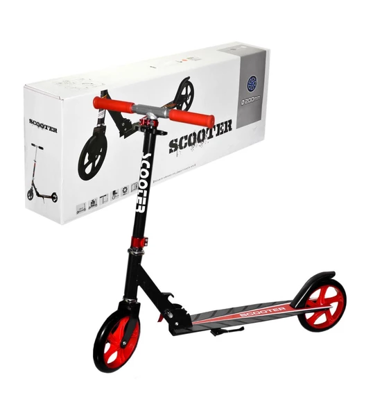 Metal Scooter, Silikon 200 mm DEV Tekerlekli, Katlanabilir - 5