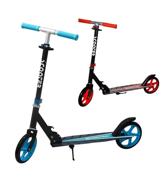Metal Scooter, Silikon 200 mm DEV Tekerlekli, Katlanabilir - 2
