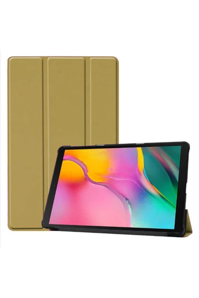 Galaxy Tab A 8.0 (2019) T290  YSF Smart Cover Standlı 1-1 Kılıf-Gold