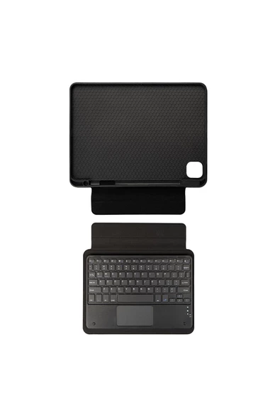 İPad Pro 12.9 2021 5.Nesil Uyumlu YSF Border Keyboard Bluetooh Bağlantılı Standlı Klavyeli Tablet