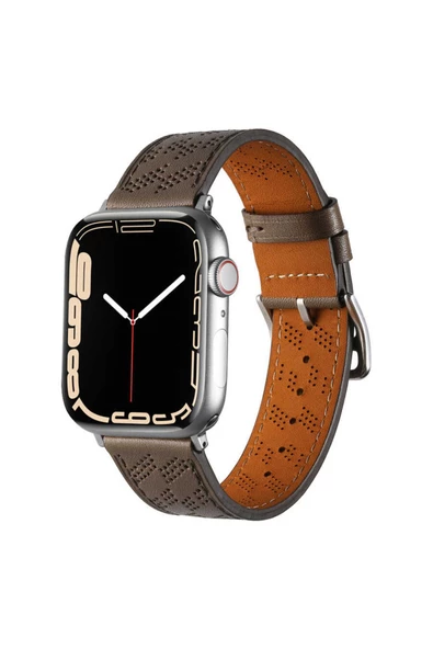 Apple Watch 42mm uyumlu Kordon KRD-76 PU Deri Kordon Strap Kayış