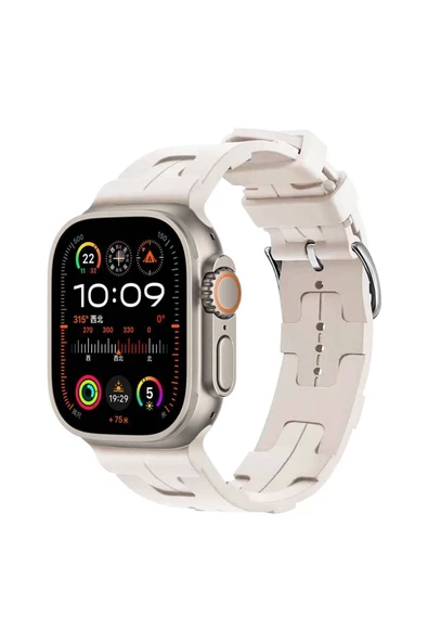 Apple Watch Ultra 49mm Uyumlu KRD-92 Silikon Kordon, Sarı