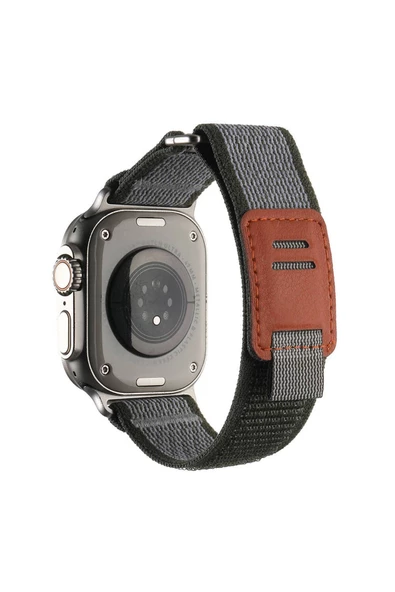 Apple Watch Ultra 49mm Hasır Kordon Zore KRD-106 Strap Kayış-Yeşil