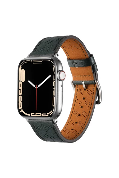 Apple Watch 44mm KRD-76 PU Deri Kordon Strap Kayış