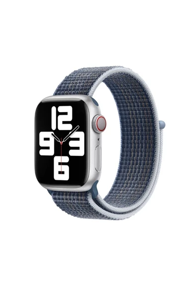 Apple Watch Ultra 49mm Uyumlu Kordon Krd-03 Hasır Strap Kayış (storm Blue)