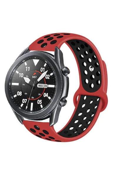 Huawei Watch GT 3 46mm KRD-02 Uyumlu Kordon-btz-Kırmızı-Siyah