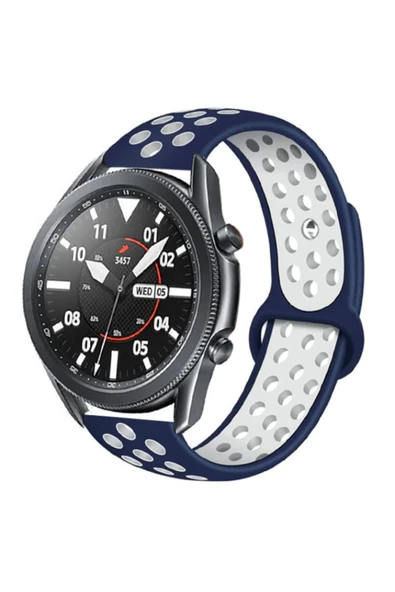 Huawei Watch GT 3 46mm KRD-02 Uyumlu Kordon-btz-Mavi-Beyaz