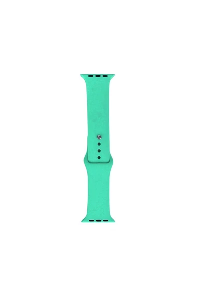 Apple Watch 7 41mm Uyumlu Band Serisi Klasik Kordon Silikon Strap Kayış, Spearmint Green