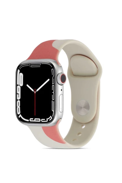 Apple Watch Ultra 49mm Uyumlu Kordon Krd-62 Silikon Strap Kayış (rouge Powder)