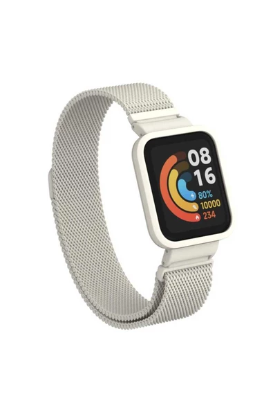 Xiaomi Redmi Watch (Mi Watch Lite) Uyumlu KRD-58 Metal PAK Kordon Gümüş