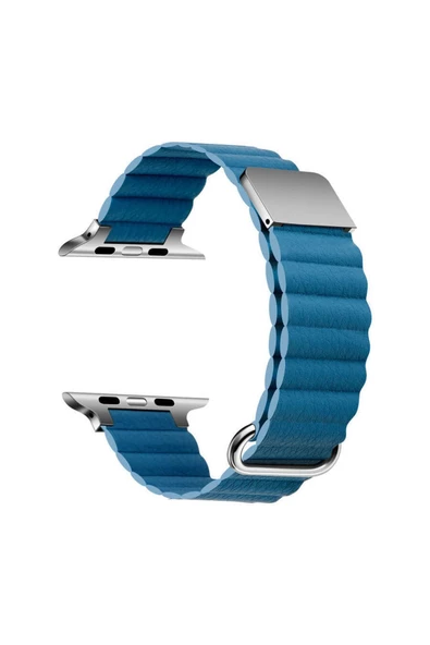 Apple Watch 42mm Uyumlu Krd-78 Pu Deri Kordon Strap Kayış (mavi)