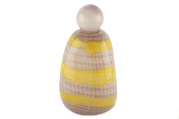 Mikasa Moor Lila Kapaklı Sarı Çizgili Cam Vazo 19x33cm ürün görseli