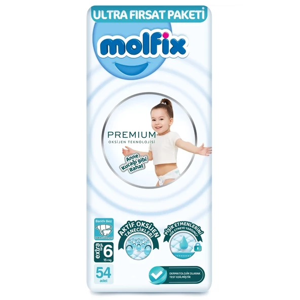 Molfix Premium Ultra Fırsat Paketi 6 Beden 54 Adet ürün görseli