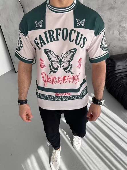 Erkek Baskılı Tshirt - Mavi - 5