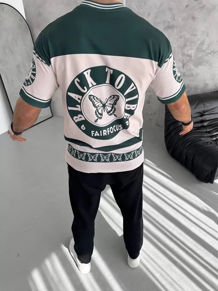 Erkek Baskılı Tshirt - Mavi - 2