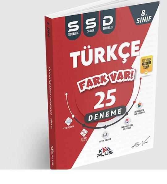 Koray Varol KVA Yayınları 8.Sınıf LGS Fark Var Türkçe SSD Sistematik Sarmal 25 Deneme