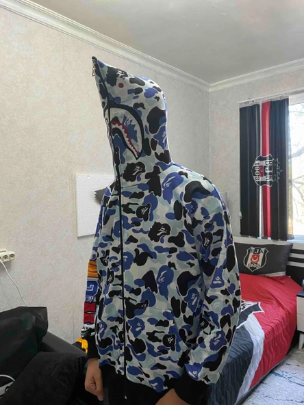 Unisex Pubg Bape Hoodie - Gri - 2