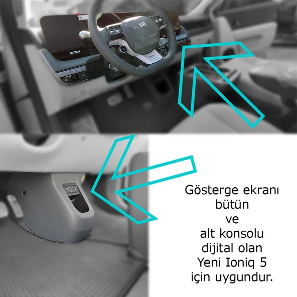 Bod Hyundai Yeni IONIQ 5 3D Havuzlu Paspas 2024-Sonrası Yeni Konsol ioniq 5 - Resim 6