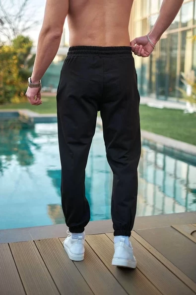 Unisex Basic Eşofman Altı - Siyah - 2
