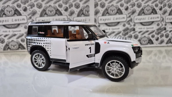 Diecast Model Metal Oyuncak Araba Beyaz Jeep 20 cm